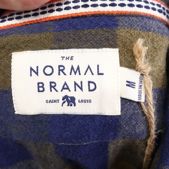 NWT THE NORMAL BRAND CHECK PLAID FLANNEL BUTTON DOWN SHIRT MENS M MEDIUM NEW! - Picture 5 of 8